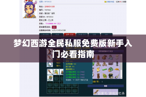梦幻西游全民私服免费版新手入门必看指南
