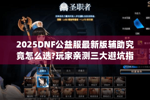2025DNF公益服最新版辅助究竟怎么选?玩家亲测三大避坑指南