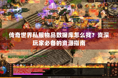 传奇世界私服物品数据库怎么找？资深玩家必备的资源指南