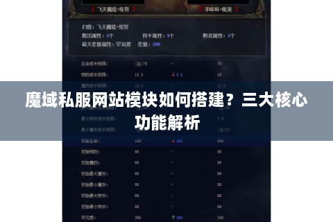 魔域私服网站模块如何搭建？三大核心功能解析