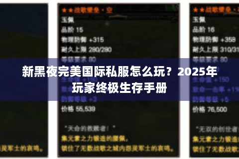 新黑夜完美国际私服怎么玩？2025年玩家终极生存手册