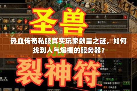 热血传奇私服真实玩家数量之谜，如何找到人气爆棚的服务器？