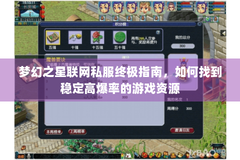 梦幻之星联网私服终极指南，如何找到稳定高爆率的游戏资源