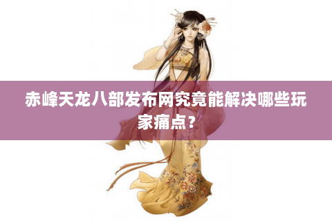 赤峰天龙八部发布网究竟能解决哪些玩家痛点？