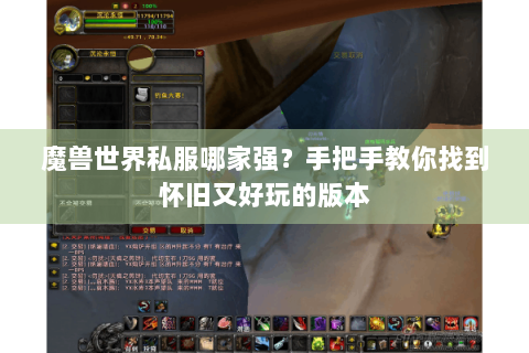 魔兽世界私服哪家强？手把手教你找到怀旧又好玩的版本