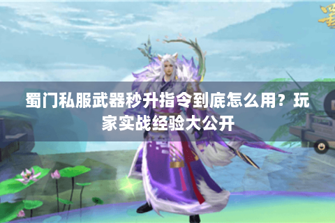 蜀门私服武器秒升指令到底怎么用？玩家实战经验大公开