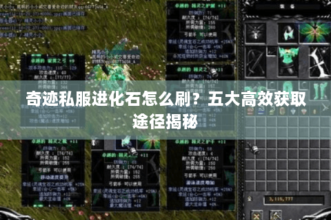 奇迹私服进化石怎么刷？五大高效获取途径揭秘