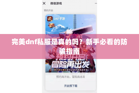完美dnf私服是真的吗？新手必看的防骗指南
