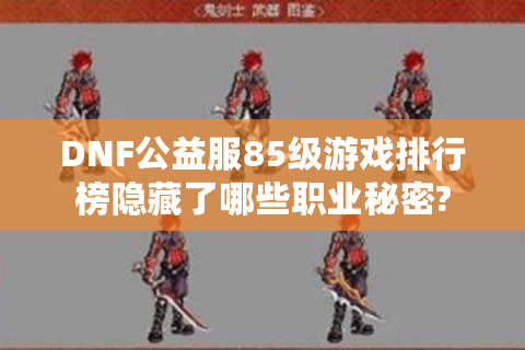 DNF公益服85级游戏排行榜隐藏了哪些职业秘密?