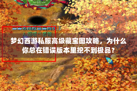 梦幻西游私服高级藏宝图攻略，为什么你总在错误版本里挖不到极品？