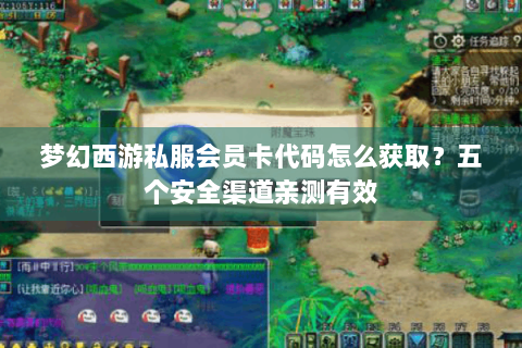 梦幻西游私服会员卡代码怎么获取？五个安全渠道亲测有效