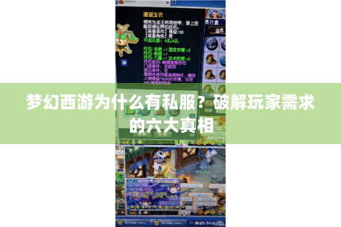 梦幻西游为什么有私服？破解玩家需求的六大真相