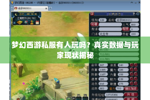梦幻西游私服有人玩吗？真实数据与玩家现状揭秘