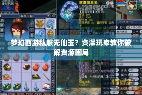 梦幻西游私服无仙玉？资深玩家教你破解资源困局