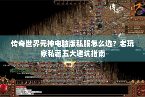 传奇世界元神电脑版私服怎么选？老玩家私藏五大避坑指南
