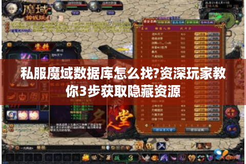 私服魔域数据库怎么找?资深玩家教你3步获取隐藏资源
