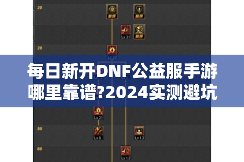 每日新开DNF公益服手游哪里靠谱?2024实测避坑指南