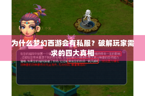 为什么梦幻西游会有私服？破解玩家需求的四大真相