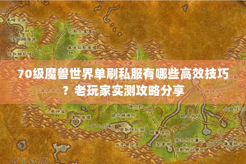 70级魔兽世界单刷私服有哪些高效技巧？老玩家实测攻略分享