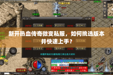 新开热血传奇微变私服，如何挑选版本并快速上手？
