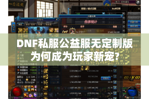 DNF私服公益服无定制版为何成为玩家新宠?