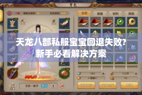 天龙八部私服宝宝回退失败?新手必看解决方案