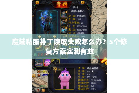魔域私服补丁读取失败怎么办？5个修复方案实测有效