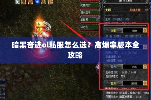暗黑奇迹ol私服怎么选？高爆率版本全攻略