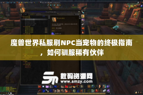 魔兽世界私服刷NPC当宠物的终极指南，如何驯服稀有伙伴