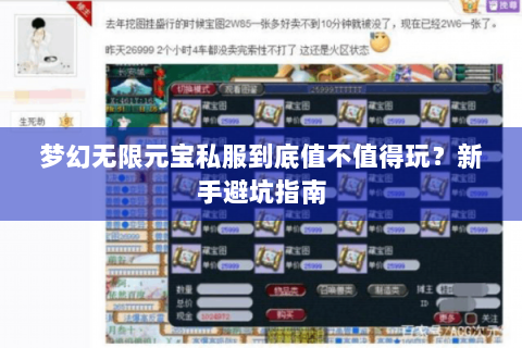 梦幻无限元宝私服到底值不值得玩？新手避坑指南