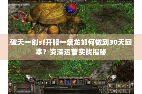 破天一剑sf开服一条龙如何做到30天回本？资深运营实战揭秘