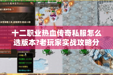 十二职业热血传奇私服怎么选版本?老玩家实战攻略分享