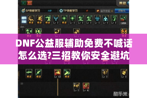 DNF公益服辅助免费不喊话怎么选?三招教你安全避坑