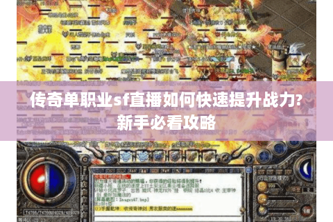 传奇单职业sf直播如何快速提升战力?新手必看攻略