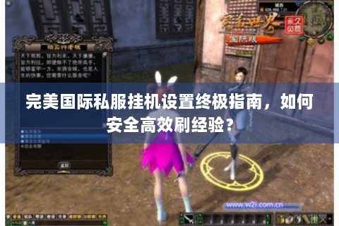 完美国际私服挂机设置终极指南，如何安全高效刷经验？