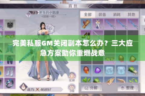 完美私服GM关闭副本怎么办？三大应急方案助你重燃战意