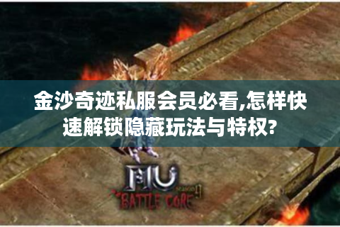 金沙奇迹私服会员必看,怎样快速解锁隐藏玩法与特权?