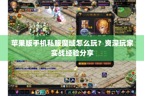 苹果版手机私服魔域怎么玩？资深玩家实战经验分享