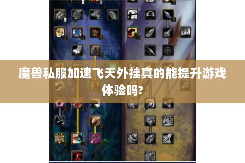 魔兽私服加速飞天外挂真的能提升游戏体验吗?