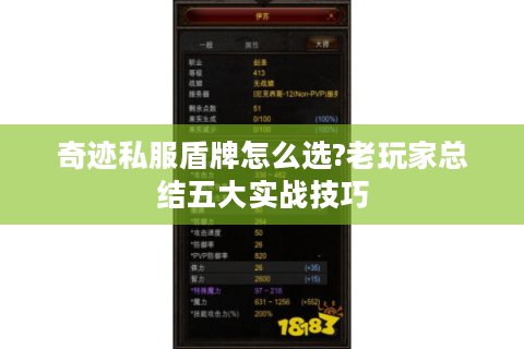 奇迹私服盾牌怎么选?老玩家总结五大实战技巧