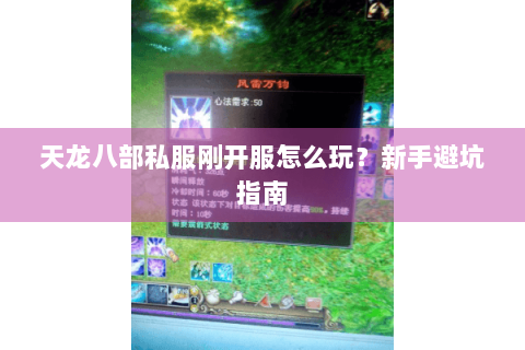 天龙八部私服刚开服怎么玩？新手避坑指南