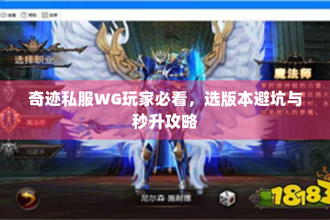 奇迹私服WG玩家必看，选版本避坑与秒升攻略