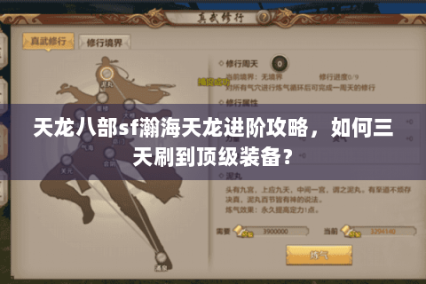 天龙八部sf瀚海天龙进阶攻略，如何三天刷到顶级装备？