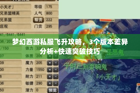 梦幻西游私服飞升攻略，3个版本差异分析+快速突破技巧