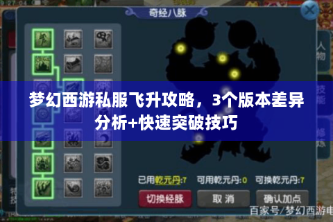 梦幻西游私服飞升攻略，3个版本差异分析+快速突破技巧