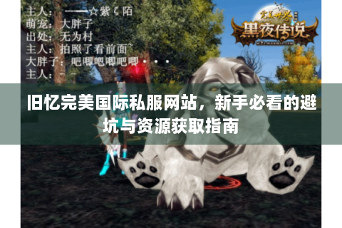 旧忆完美国际私服网站，新手必看的避坑与资源获取指南