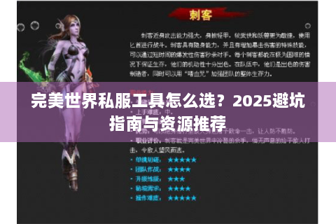 完美世界私服工具怎么选？2025避坑指南与资源推荐