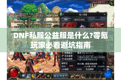 DNF私服公益服是什么?零氪玩家必看避坑指南