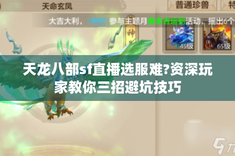天龙八部sf直播选服难?资深玩家教你三招避坑技巧