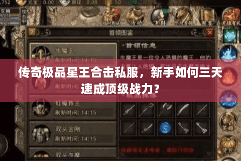 传奇极品星王合击私服，新手如何三天速成顶级战力？